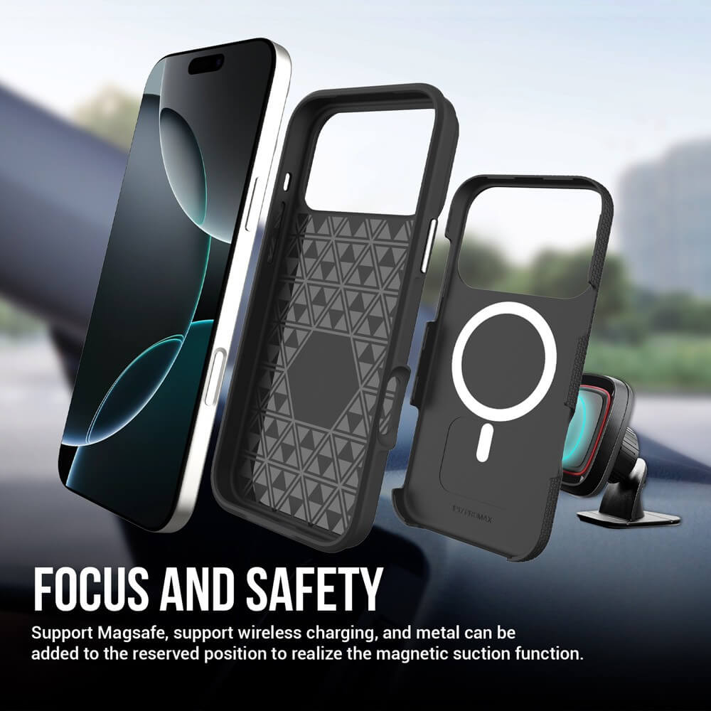 iPhone 17 Pro Max Rugged Shockproof Case – MagSafe Compatible – Rose Gold