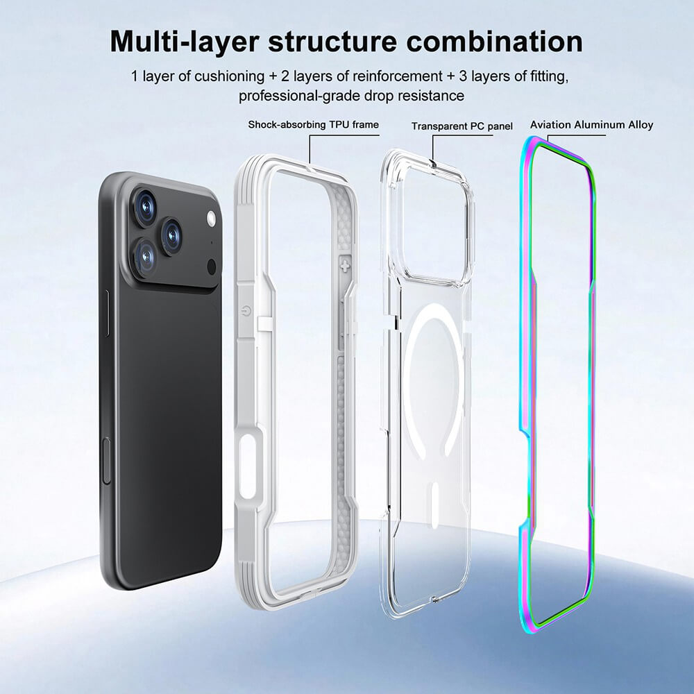 iPhone 17 Pro Max Shield Shockproof Heavy Duty Armour Case – MagSafe Compatible – Blue