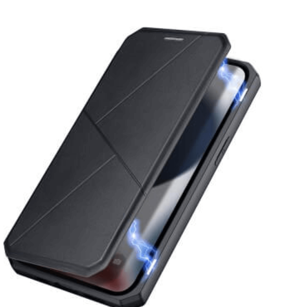 iPhone 13 Pro Max Compatible Magnetic Flip Case Cover - Black