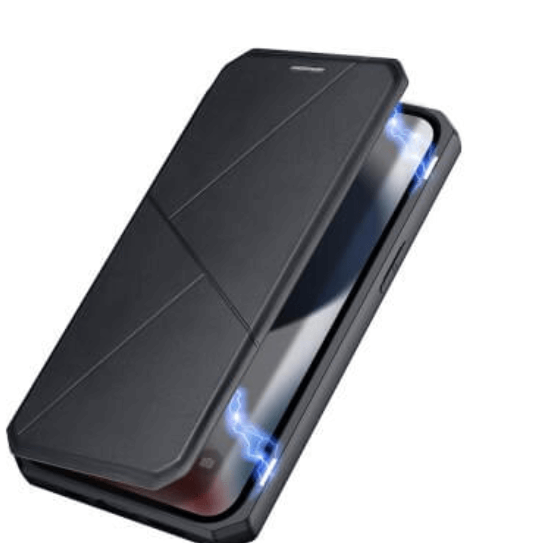 iPhone 13 Compatible Case Cover With Magnetic Flip - Black