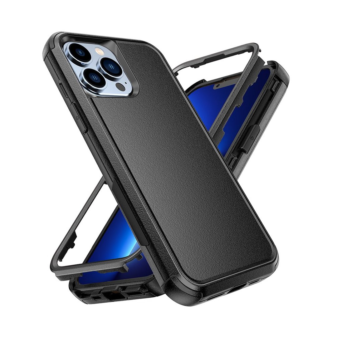 iPhone 14 Pro Max Drop & Shock Resistant Heavy Duty Case Cover - Strong Build, Premium Quality with Wireless Charging Compatibility - Black
