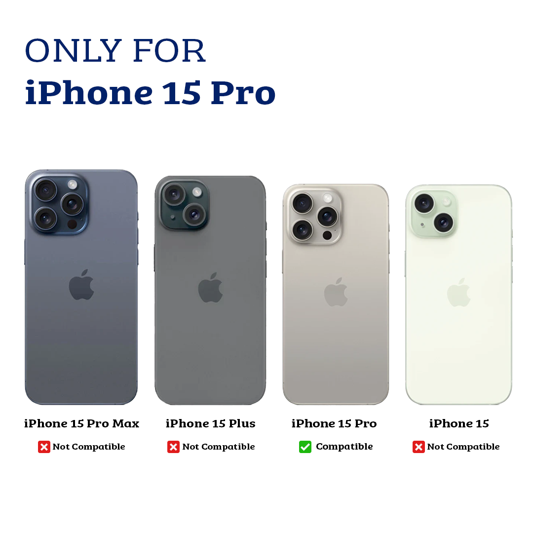 iPhone 15 Pro Rear Camera Lens Protector - Anti-Fingerprint Coating, Best Quality, Compatible with Wide Camera Cutout Cases-Black