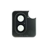 Thumbnail for iPhone 16 Rear Camera Lens Protector: Anti-Fingerprint Coating, Best Quality, Compatible with Wide Camera Cutout Cases - Black