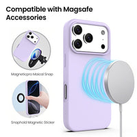 Thumbnail for iPhone 17 Pro Max Liquid Silicone Case Cover with Magnetic Ring – Purple (MagSafe Compatibility)