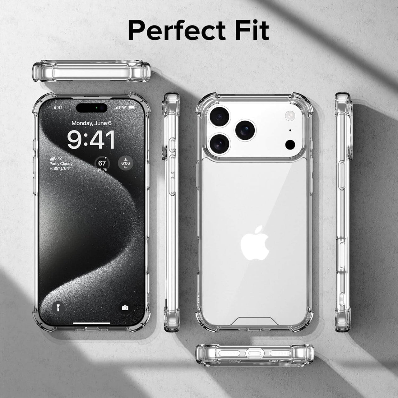 Title: iPhone 17 Pro Max Clear Shockproof Case Cover – Slim Hybrid Transparent Shell