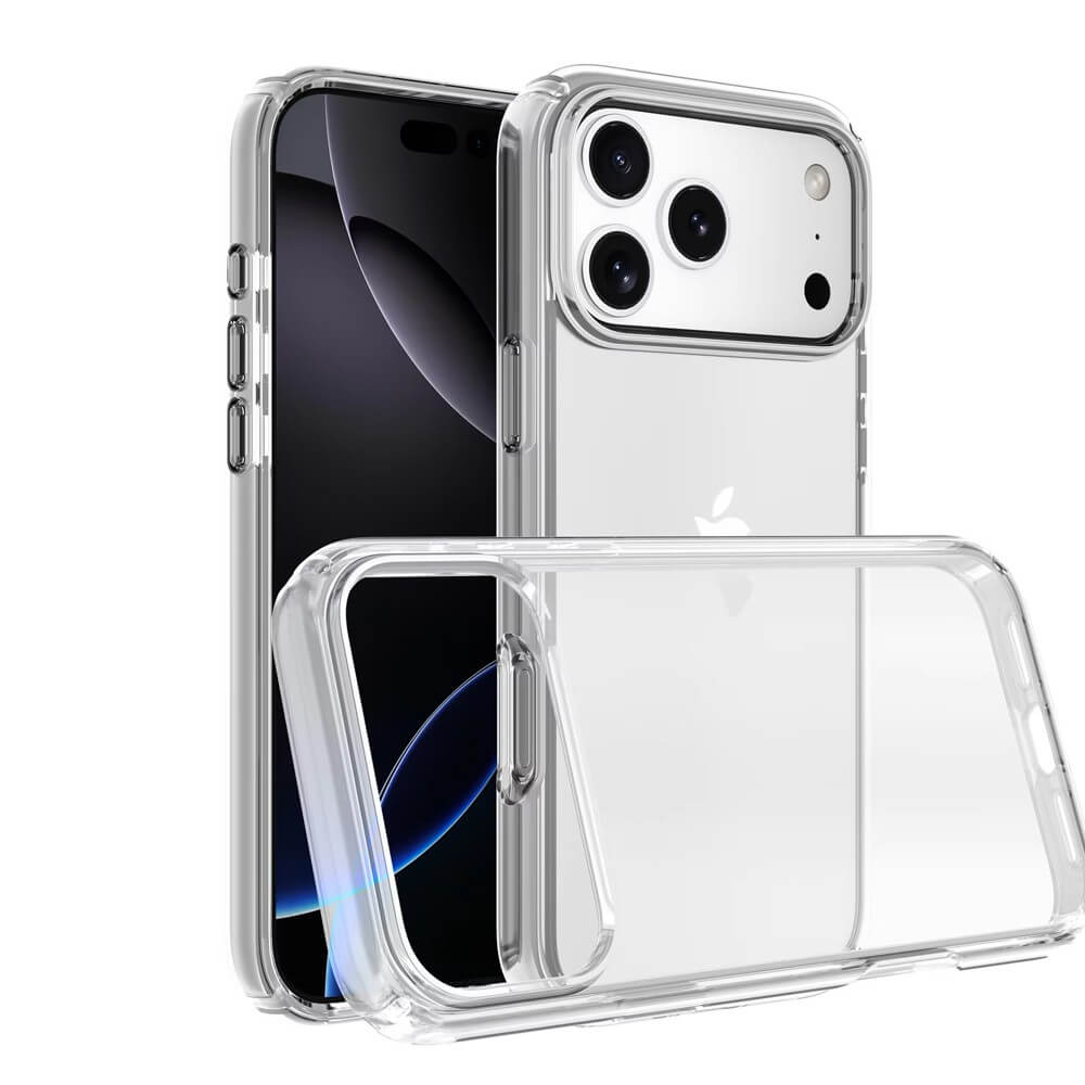 Shiny Clear iPhone 17 Pro Max shockproof case with and without MagSafe Compatibility – full angle display