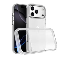 Thumbnail for Shiny Clear iPhone 17 Pro Max shockproof case with and without MagSafe Compatibility – full angle display