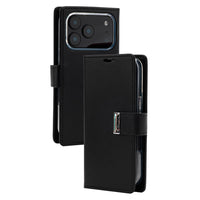 Thumbnail for iPhone 17 Pro Max Black Wallet Case with Card Slots – Front View