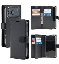 Thumbnail for iPhone 17 Pro Max Wallet Folio Diary Case Black – 9 Card Slots (Premium PU Leather)