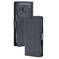 Thumbnail for Navy iPhone 17 Pro Max wallet folio diary case with card slots and MagSafe Compatibility – full closed view
