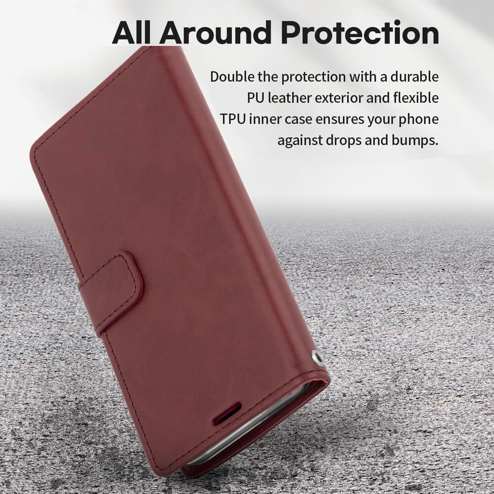 iPhone 17 Pro Max Wallet Folio Diary Case – Navy (MagSafe Compatibility & Card Slots)