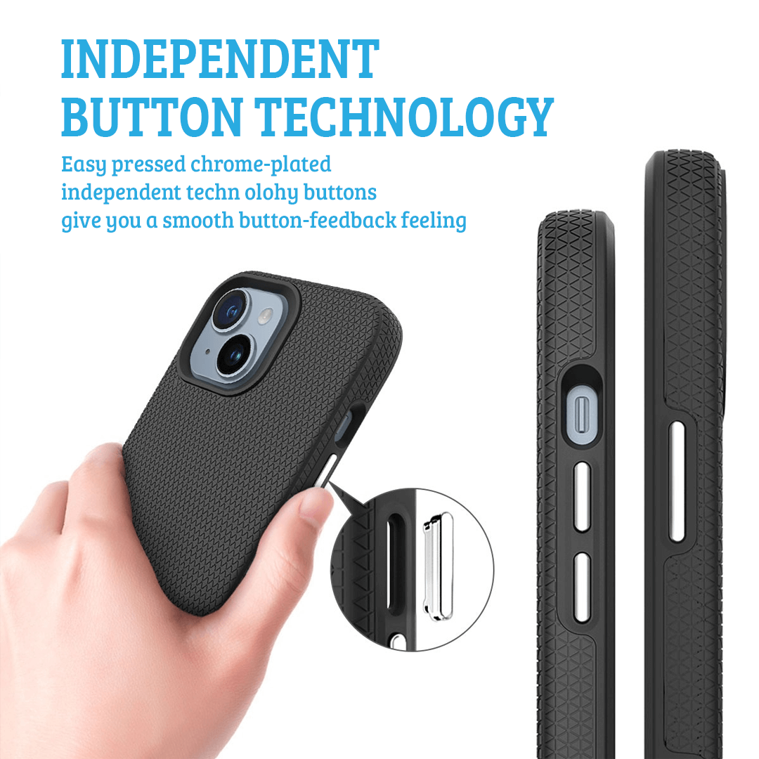 iPhone 15 Plus Rugged Shockproof Case Cover - Best Quality, Flexible & Strong, Lightweight, Heavy-Duty Protection, Durable, MagSafe Compatible - Black