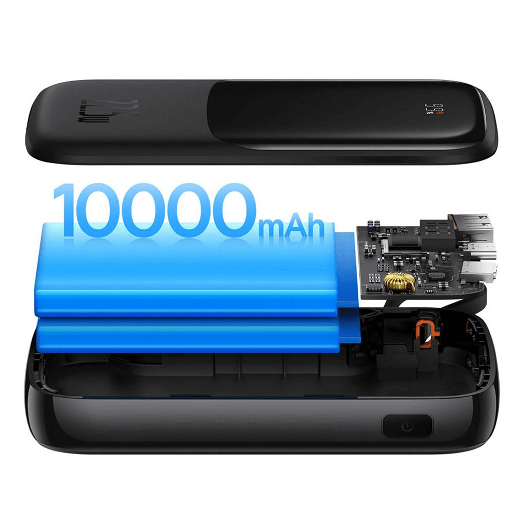 Digital Display Power Bank 10000mAh: Stylish Design, Built-in Type-C Cable, Fast Charging, Lightweight