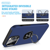 Thumbnail for iPhone 13 Pro Max Compatible Case Cover With Shockproof Magnetic Ring Holder - Black