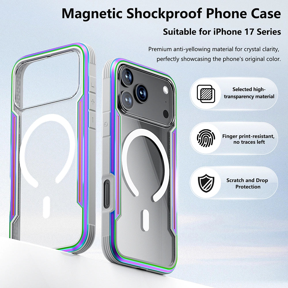 iPhone 18 Pro Max Heavy-Duty Armor MagSafe Case Cover - Rose Gold
