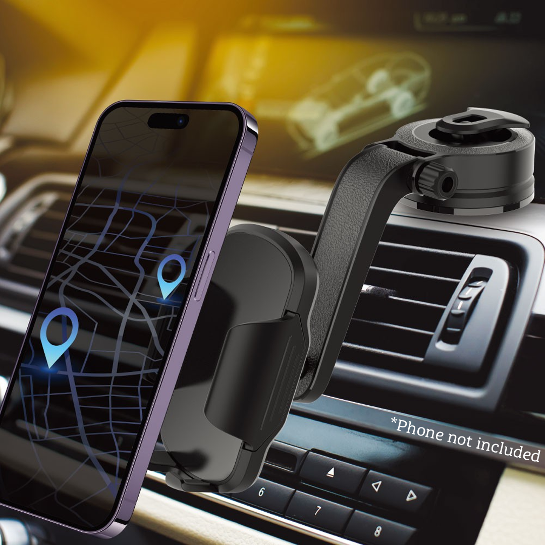 Car Mount - Compatible with Dashboard, Air-vent, and Windshield