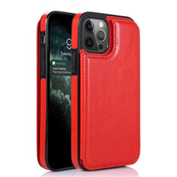 Thumbnail for iPhone 13 Pro Compatible Case Cover With  Back Flip leather wallet - Red