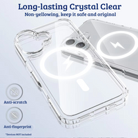 Thumbnail for iPhone 16 Plus Premium Clear Case Cover: High-Quality Acrylic + TPU, MagSafe Compatibility, Screen & Camera Protection, Dust-Proof Design