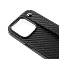 Thumbnail for iPhone 14 Compatible Case Cover With Hand Belt And Metal Camera Lens - Carbon Fiber