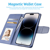 Thumbnail for iPhone 16 Pro Max Strong Shockproof Flip Wallet Case Cover: Card Holder, Magnetic Closure - Black