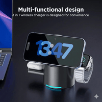 Thumbnail for 3 in 1 Wireless Charging Station with MagSafe Compatibility – Fast Charging Dock for iPhone, Apple Watch & AirPods
