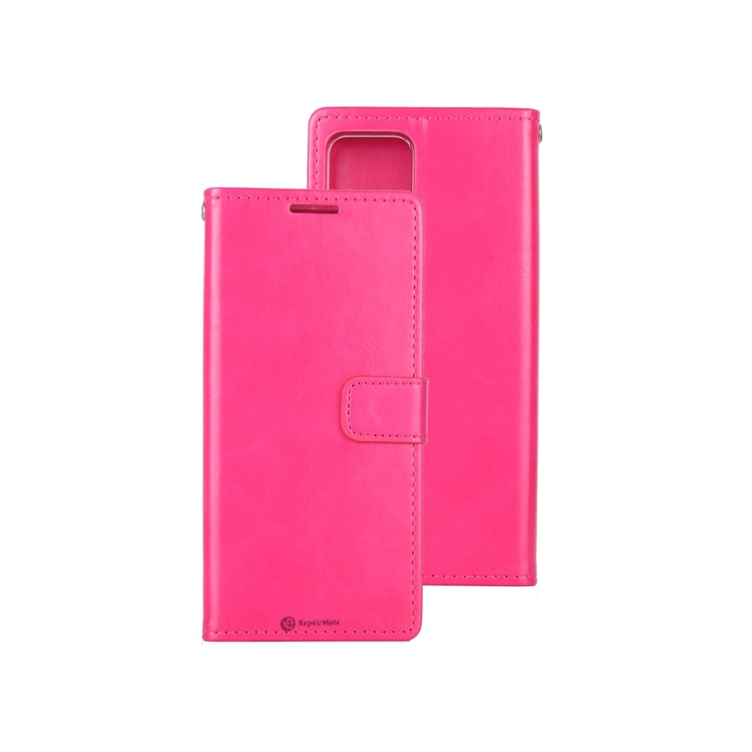 iPhone 16 Flip Diary Case Cover with Wallet and Media Stand: Soft and Shock-Resistant, Features Magnetic Closure and Front Cover - MagSafe Compatible - HotPink