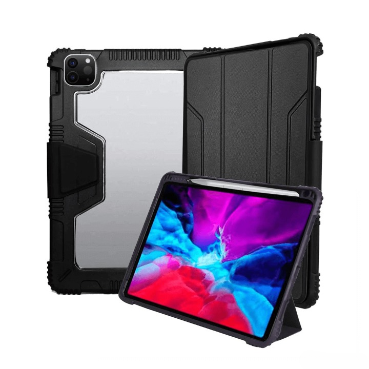 Compatible with iPad 12.9 (2018) (2020) (2021) (2022) Protective Armor Smart Flip Case Cover