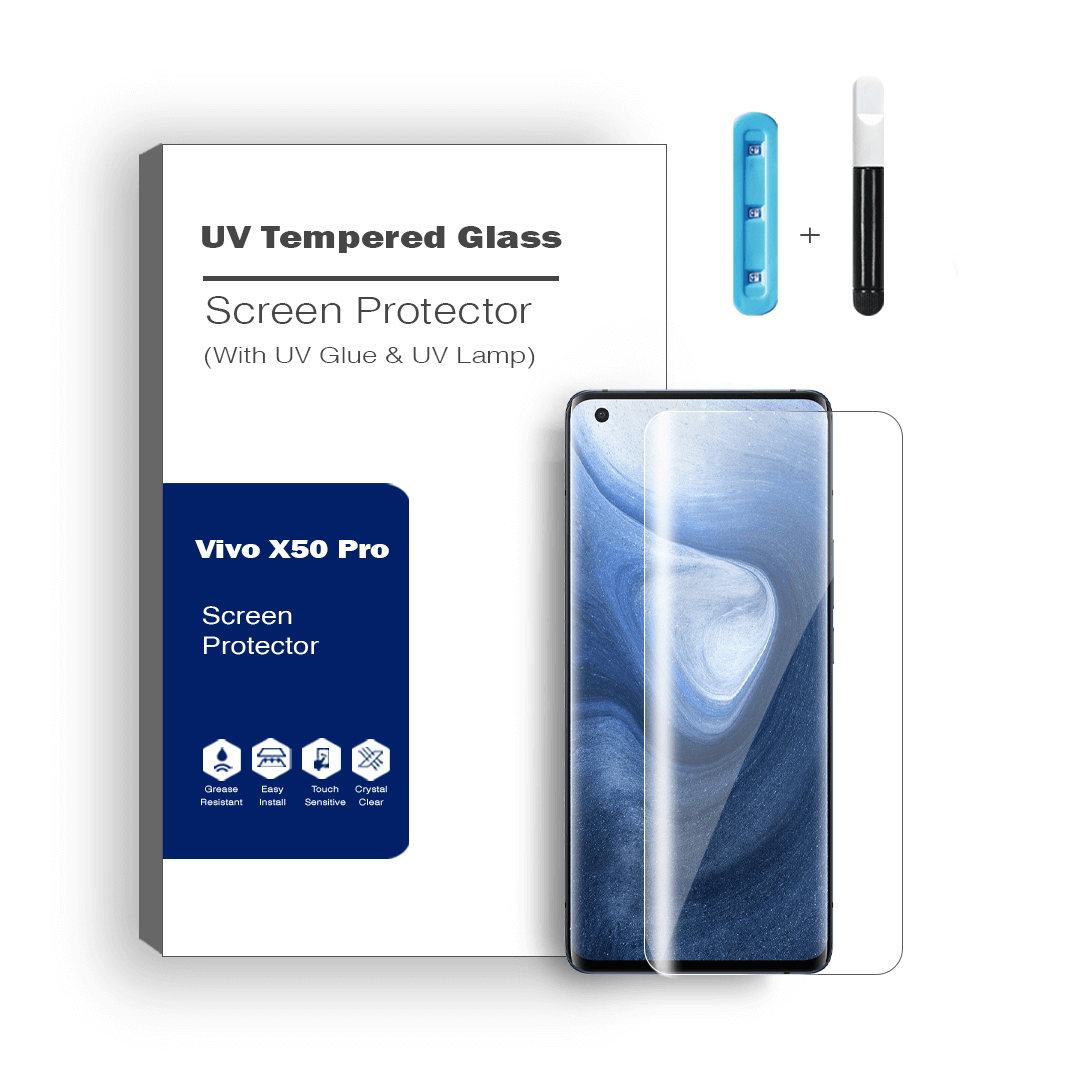 Advanced UV Liquid Glue 9H Tempered Glass Screen Protector for Vivo X50 Pro - Ultimate Guard, Screen Armor, Bubble-Free Installation