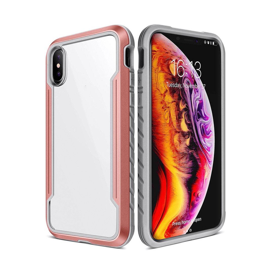 Premium Shield Shockproof Heavy Duty Armor Case Cover Fit for iPhone XS Max - Rose Gold