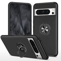 Thumbnail for Google Pixel 8 Pro Compatible Premium Magnetic Ring Holder Shockproof Case Cover - Black