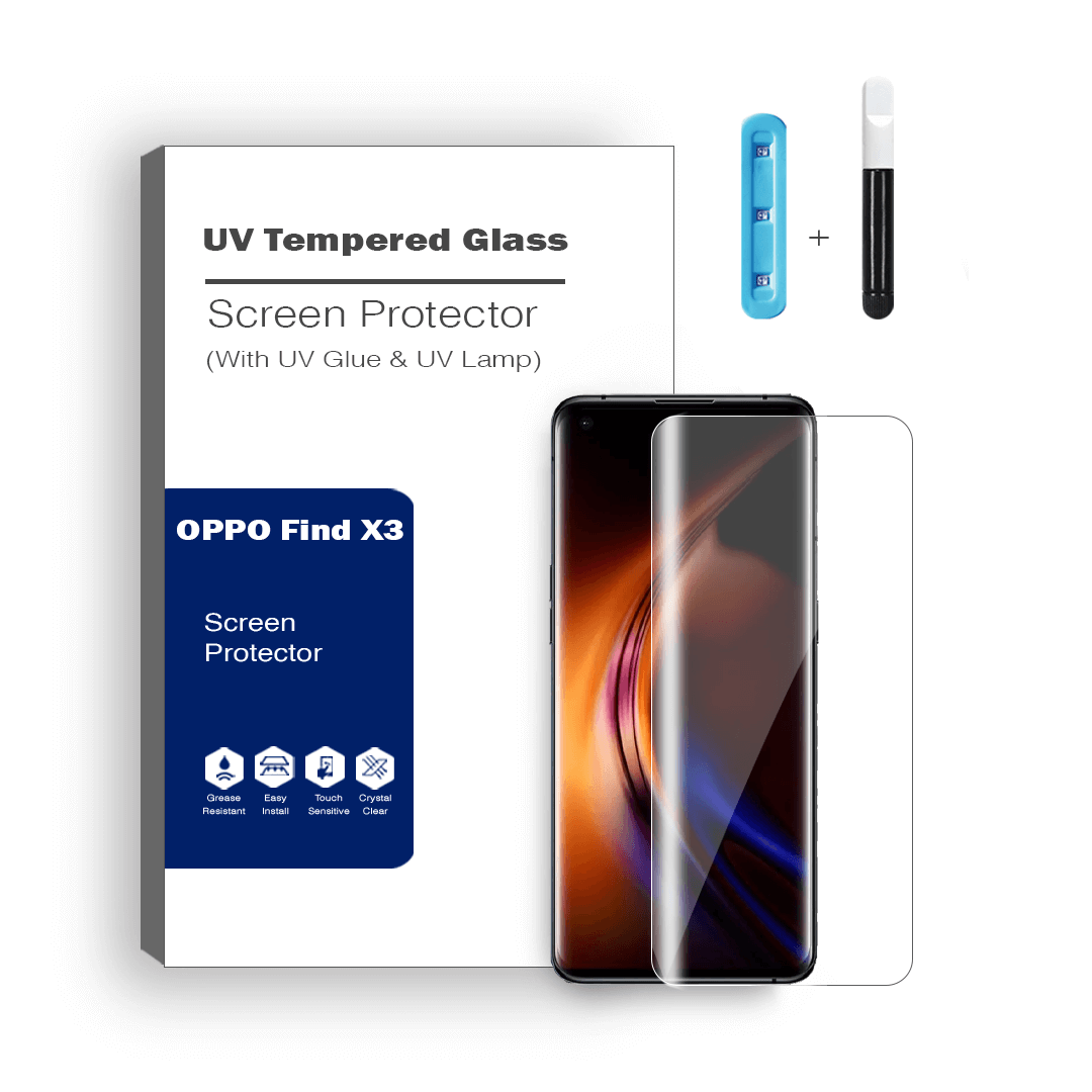 Advanced Liquid UV Full Cover Curved Tempered Glass Screen Protector Fit for OPPO Find X3