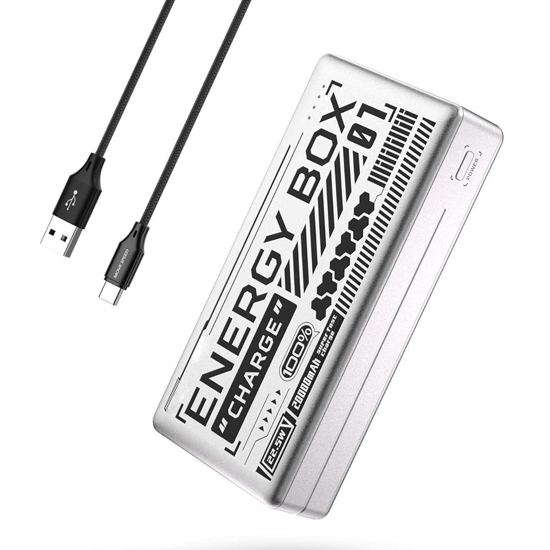 Portable Charger Power Bank 20000mAh 22.5W For Laptop - Silver