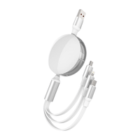 Thumbnail for iQuick 3-in-1 Retractable Fast Charge & Date Sync Cable IQTC2301 1.2m - White