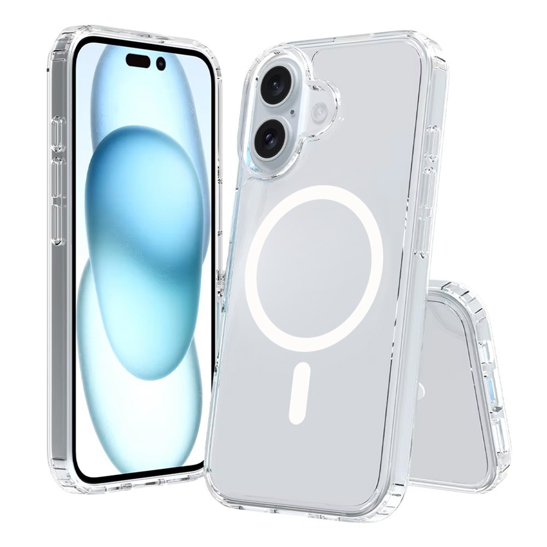 iPhone 16 Plus Premium Clear Case Cover: High-Quality Acrylic + TPU, MagSafe Compatibility, Screen & Camera Protection, Dust-Proof Design