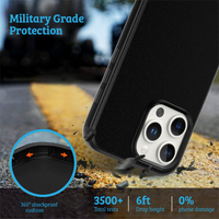 Thumbnail for iPhone 16 Pro Drop Protection Case Cover: Shockproof, Strong Build, MagSafe Compatible With Screen & Camera Protection - Black