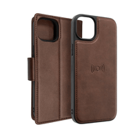 Thumbnail for iPhone 14 Pro Magnetic Flip Wallet Case Cover with Drop-Resistant PU Leather, Multiple Card Holder Slots & Secure Front Screen Cover  - Brown