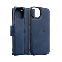 Thumbnail for iPhone 14 Plus Compatible Case Cover With 2 In 1 Detachable Magnetic Flip Leather Wallet in Navy