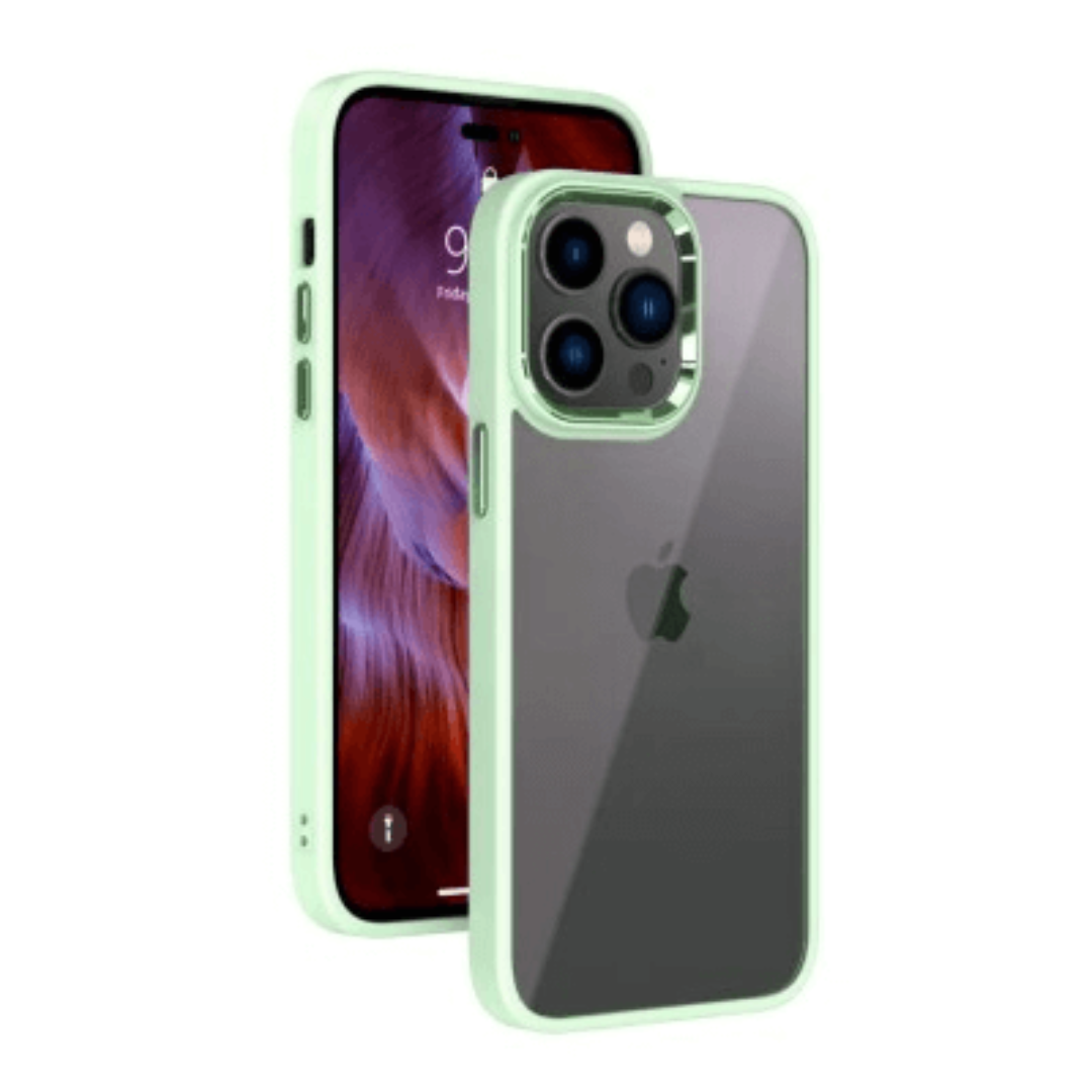 iPhone 14 Plus Compatible Case Cover With Shockproof Metal Camera Lens And Protection - Mint