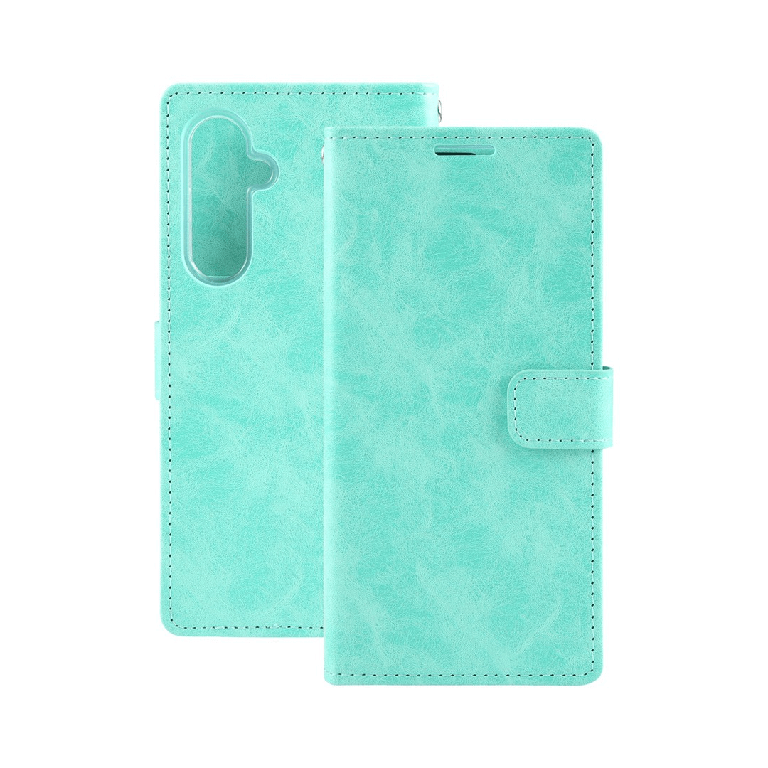 Samsung Galaxy S24 Compatible Case Cover: Blue Moon Diary Cover - Mint