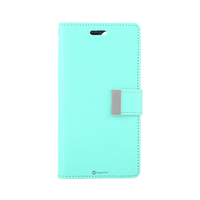 Thumbnail for iPhone 16 Plus High-Quality Flip Wallet Case Cover: Shock-Resistant with Front Cover, Multiple Card Slots, Magnetic Closure and Media Stand Convertible - Mint
