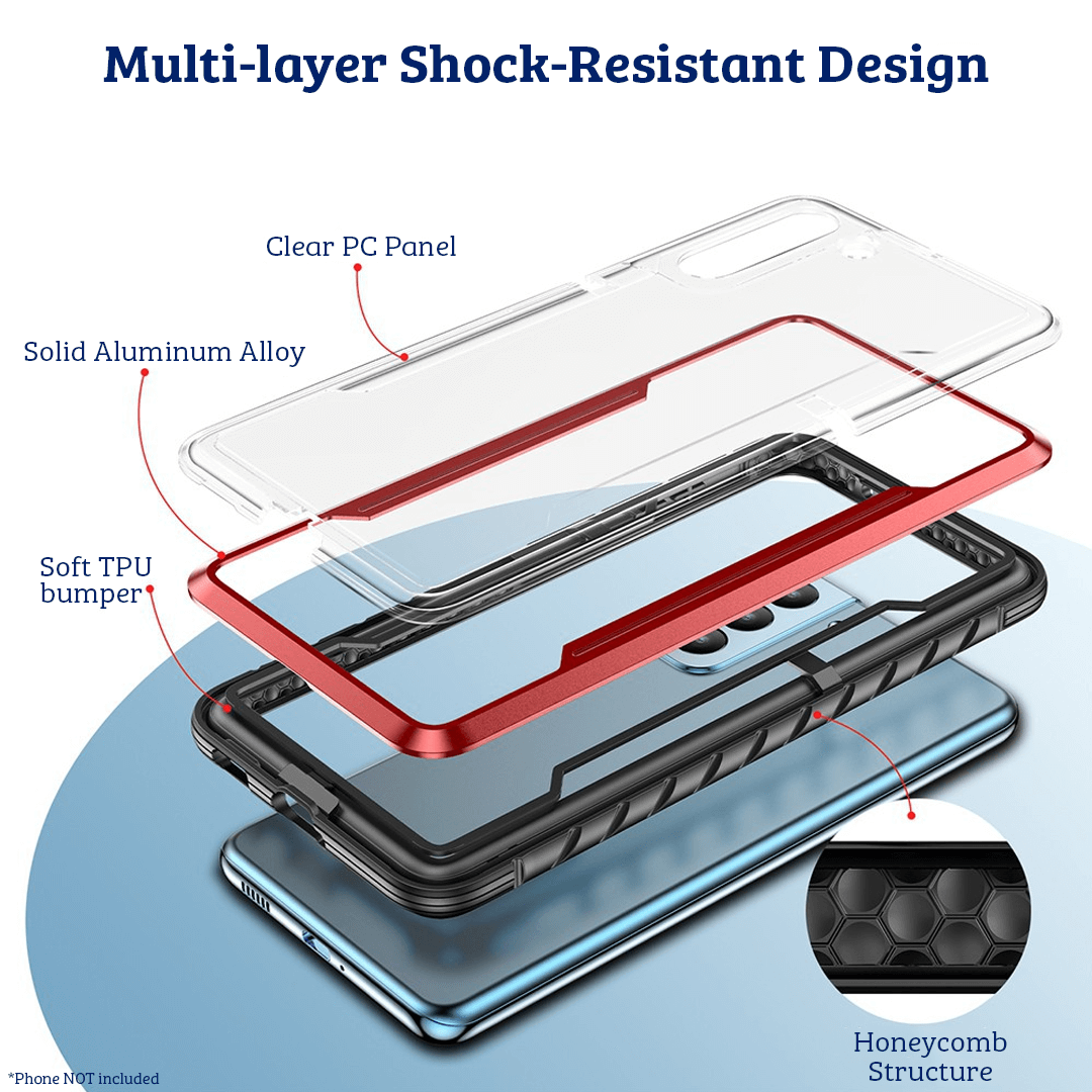 Samsung Galaxy S21 Compatible Case Cover With Premium Shield Shockproof Heavy Duty Armor - Red