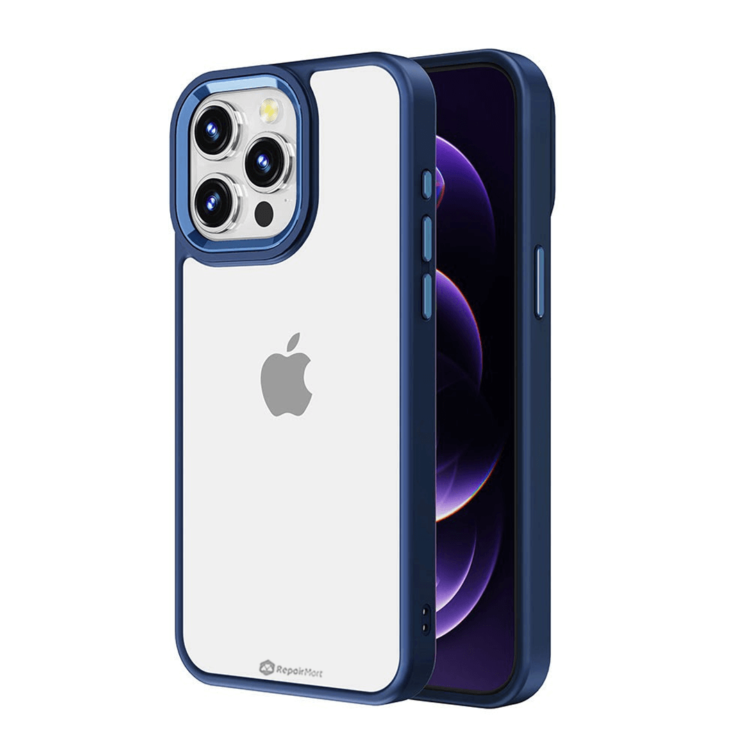 iPhone 15 Pro Compatible Case Cover With Shockproof Metal Camera Lens - Navy