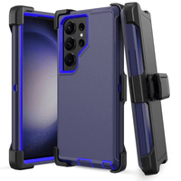 Thumbnail for Samsung Galaxy S24 Ultra Compatible Case Cover With Shockproof Robot Armor Hard Plastic And Belt Clip - Navy