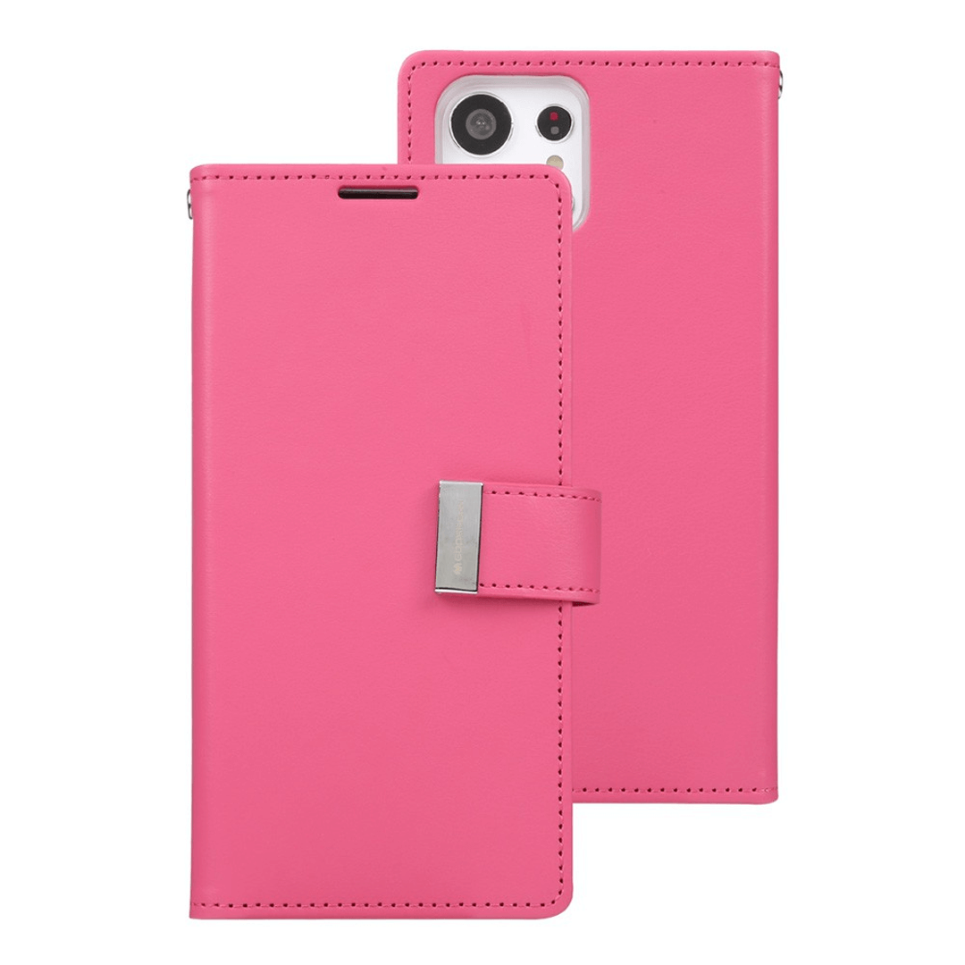 Samsung Galaxy S24 Ultra Compatible Case Cover Made Of Rich Diary  - Hot Pink