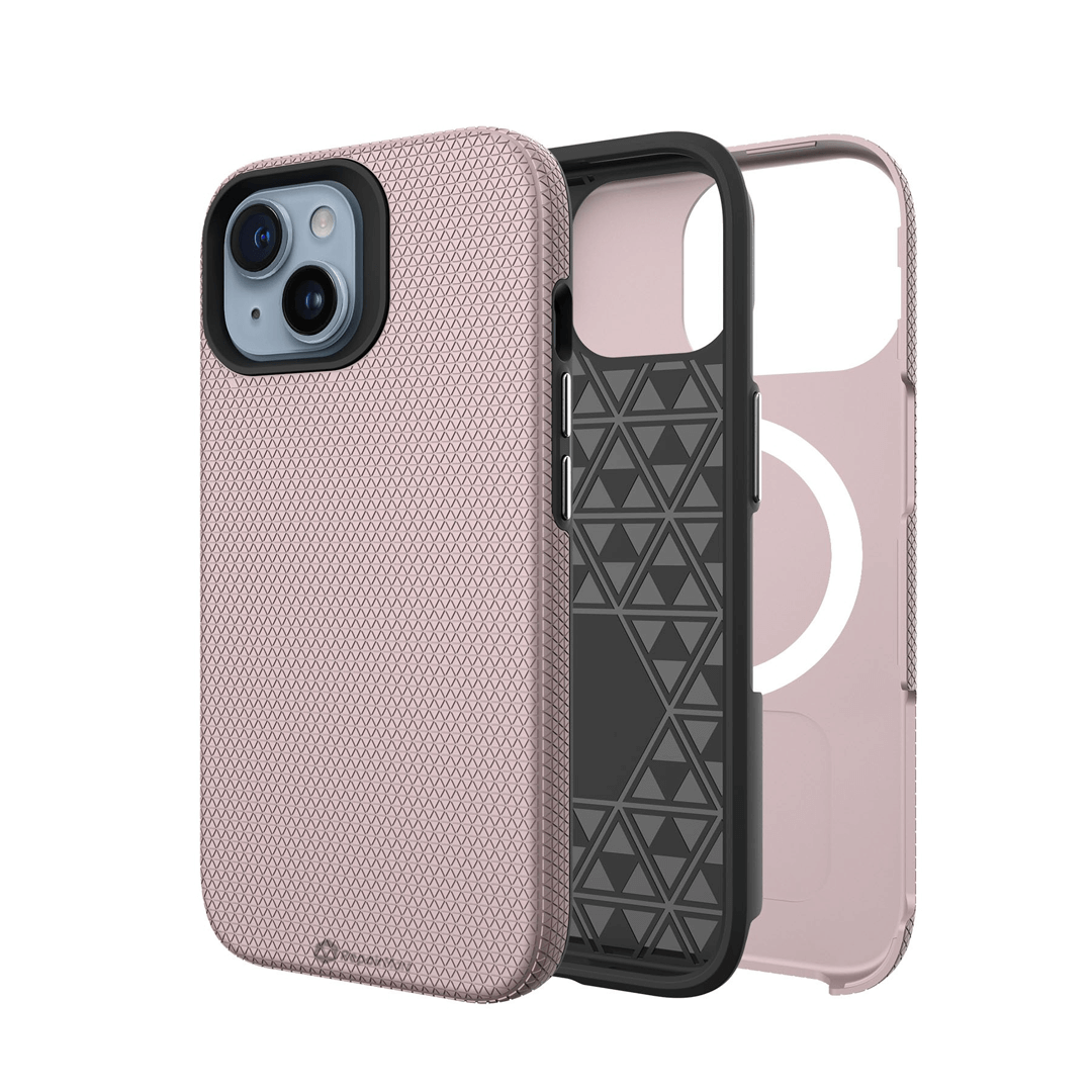 iPhone 15 Plus Compatible Case Cover Shockproof Rugged Case Compatible With Magsafe Technology - Rose Gold