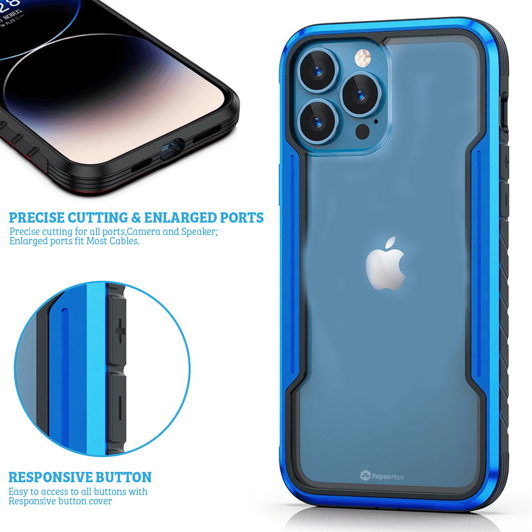 iPhone 15 Pro Compatible Case Cover With Shockproof Armor Heavy-Duty - Blue