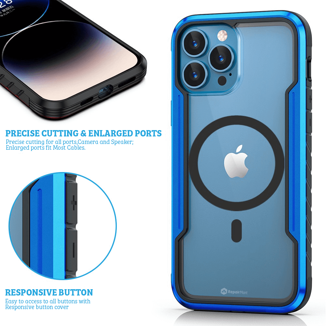 iPhone 15 Pro Max Compatible Armor Case Cover Premium Shockproof Heavy Duty Compatible with MagSafe Technology - Iridescent