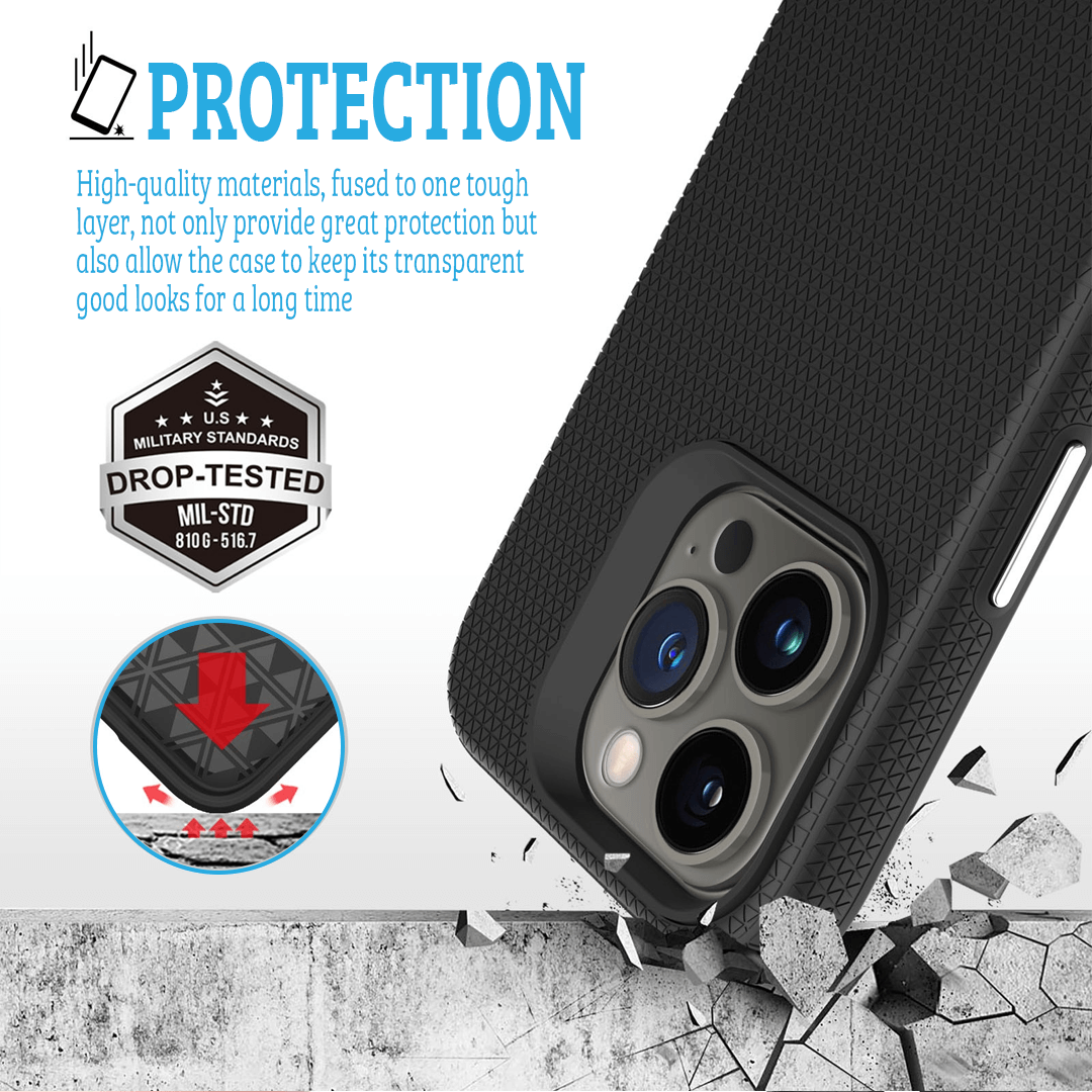 iPhone 16 Pro Max Rugged Shockproof Case Cover: MagSafe Compatible, High-Quality, Fingerprint-Resistant, Hard Protection - Silver