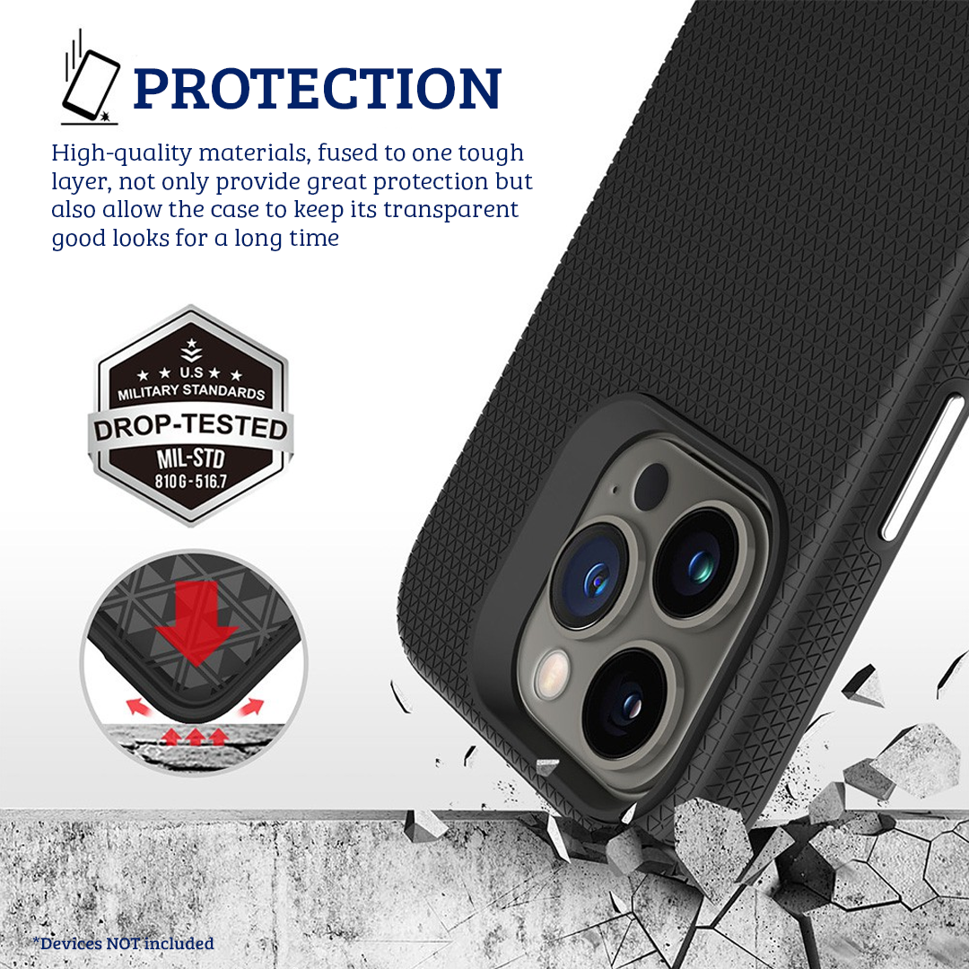 iPhone 16 Rugged Shockproof Case Cover: MagSafe Compatible, High-Quality, Fingerprint-Resistant, Hard Protection - Navy