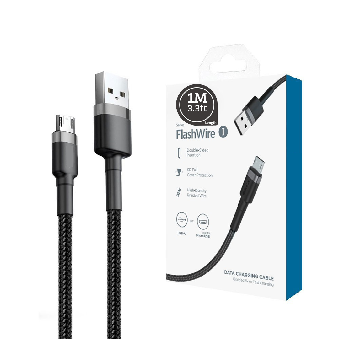 Double Side Insertion Micro USB to USB-A Fast Charging Cable 1M